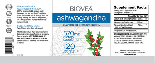 Biovea Ashwagandha 570mg 120 tablets